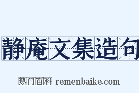 静庵文集造句是什么意思的图片